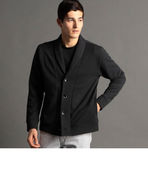 ジオメトリックブリスタージャカード カーディガン