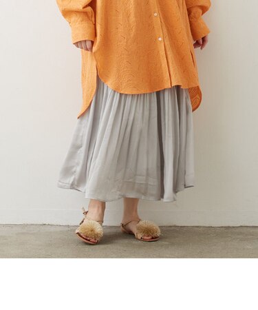 ヴィンテージサテン消しプリーツスカート
