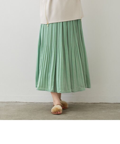 ヴィンテージサテン消しプリーツスカート
