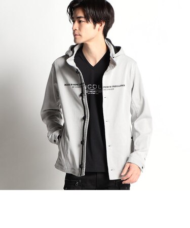 ロゴプリントストレッチツイルブルゾン