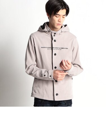 ロゴプリントストレッチツイルブルゾン