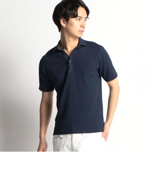 変形針抜スキッパーポロシャツ