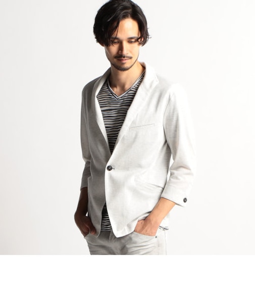 カットソースタンドジャケット