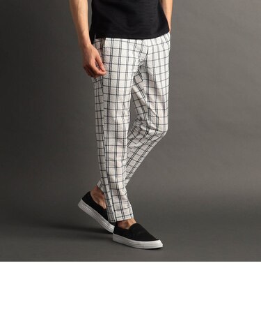 ウィンドウペン プリントサッカー トラックパンツ