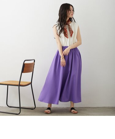 異素材切り替えレイヤードワンピース