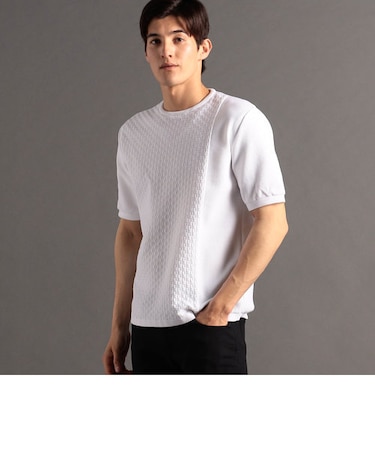 バスケットチェック ニットTシャツ