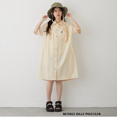 【BEVERLY HILLS POLO CLUB】ツイルシャツワンピース