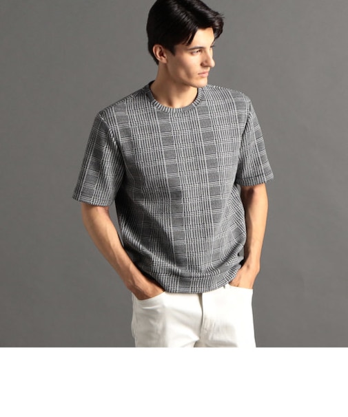 グレンチェックジャカード Tシャツ