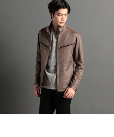 ポンチスウェードジップアップブルゾン