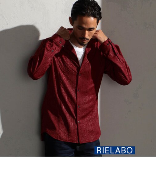 【RIELABO】Ｗフェイスストライプシアーシャツ