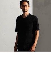 【RIELABO】チドリ柄ＶネックTシャツ