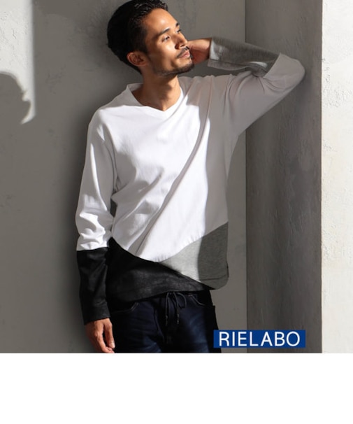 【RIELABO】パネル切り替えＶネックカットソー