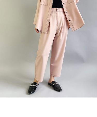 配色ステッチサルエルパンツ