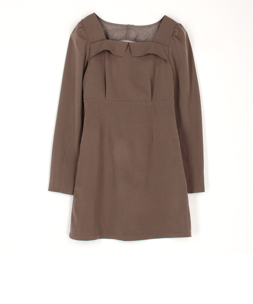 スクエアラペル ミニワンピース