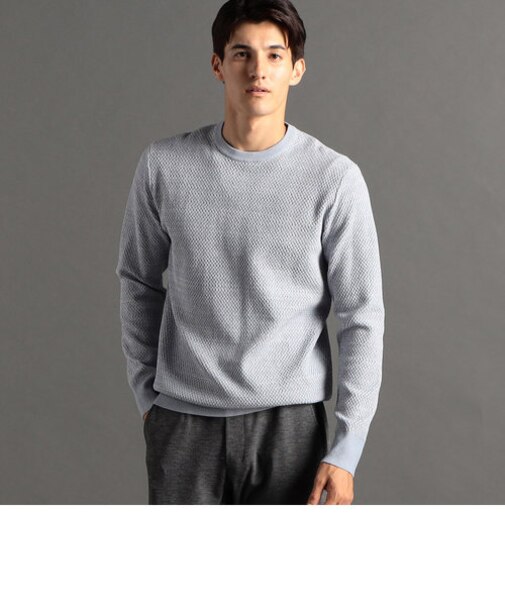 ハニカムジャカード クルーネックニット