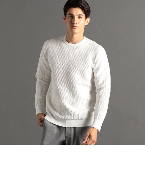 タックジャカード クルーネックニット