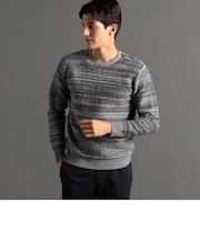 タックジャカード クルーネックニット