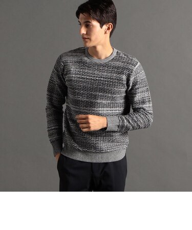 タックジャカード クルーネックニット