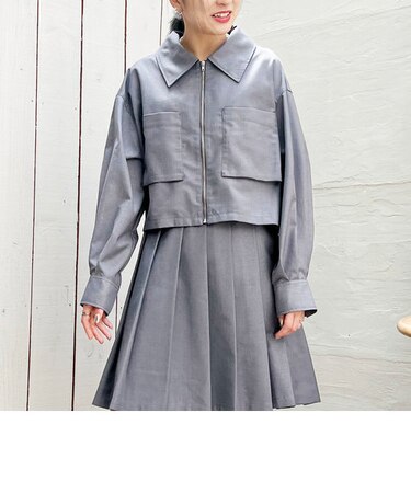 フラットカラーショートジャケット