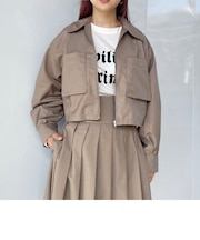 フラットカラーショートジャケット