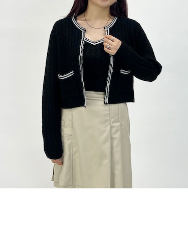 【SET】ケーブルカーディガン×ビスチェキャミソール