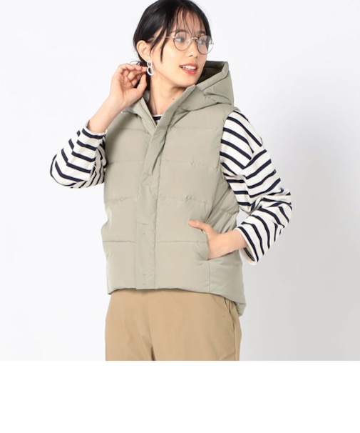 撥水フード付きダウンベスト