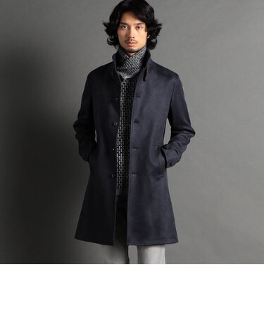 ポンチスウェードスタンドコート