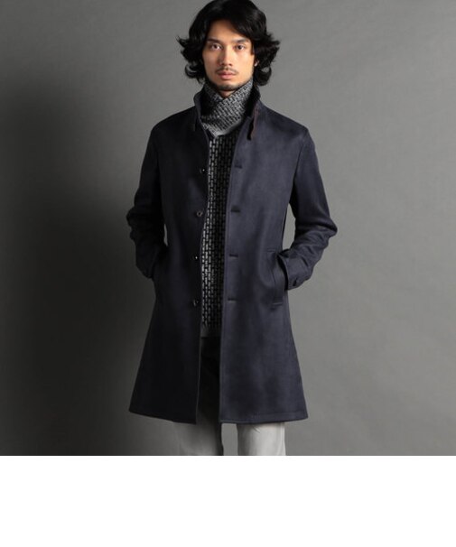 ポンチスウェードスタンドコート