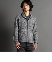 バスケット柄ショールカラーZIPブルゾン