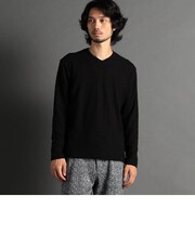 幾何学柄風ジャガードVネックプルオーバー