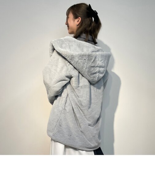 フード付きハーフコート