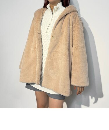 フード付きハーフコート