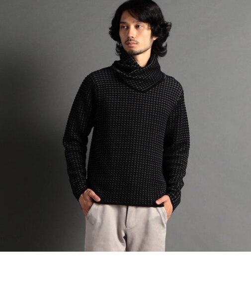 アフガンネックニット