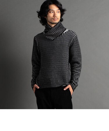 アフガンネックニット