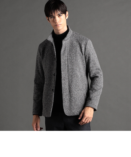 ツイードダブルフェイス スタンドブルゾン