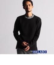 【RIELABO】衿ジャカードリブ クルーネックプルオーバー