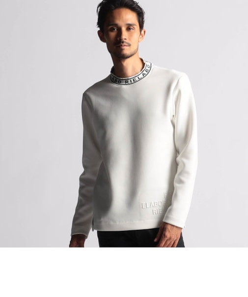 【RIELABO】衿ジャカードリブ クルーネックプルオーバー