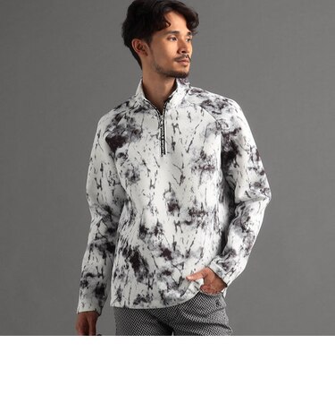 【NICOLE SPORTS】ダンボールムラ柄ハイネックハーフZIPプルオーバー