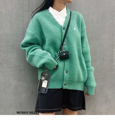 【BEVERLY HILLS POLO CLUB】モヘアタッチカーディガン