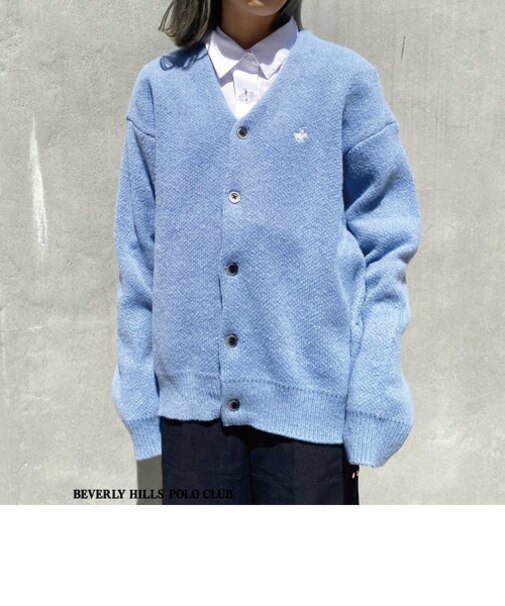 【BEVERLY HILLS POLO CLUB】モヘアタッチカーディガン