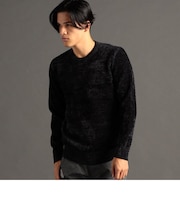 メランジダブルフェイス クルーネックニット