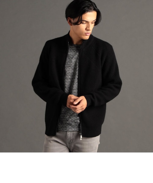 メリノウール　ニットブルゾン