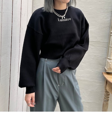 Wジャガードニットプルオーバー