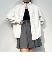 フェイクレザーCPOシャツ