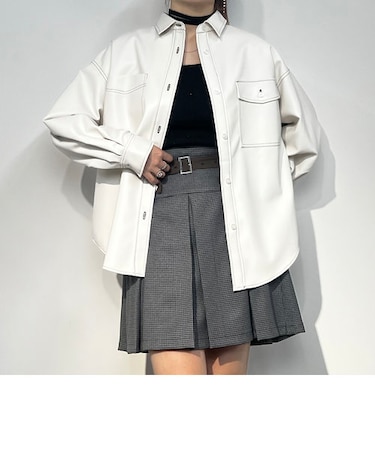 フェイクレザーCPOシャツ