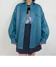 フェイクレザーCPOシャツ