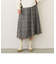 ラップ風フレア チェックスカート