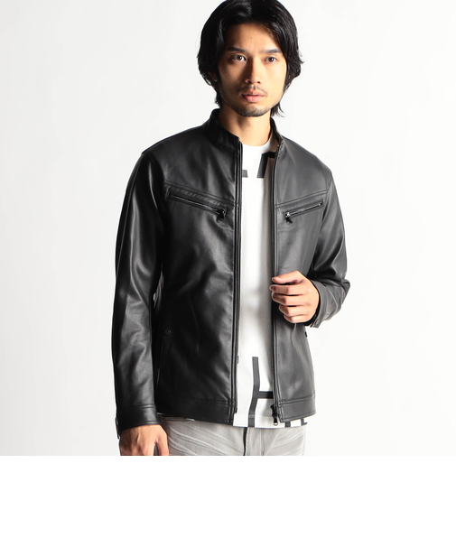フェイクレザーブルゾン