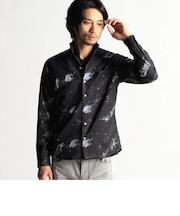 ハイストレッチポンチムラプリントシャツ