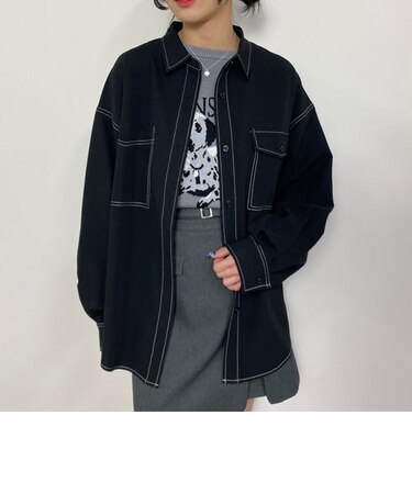 配色ステッチルーズCPOシャツ